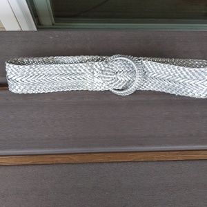 Silver woven belt
